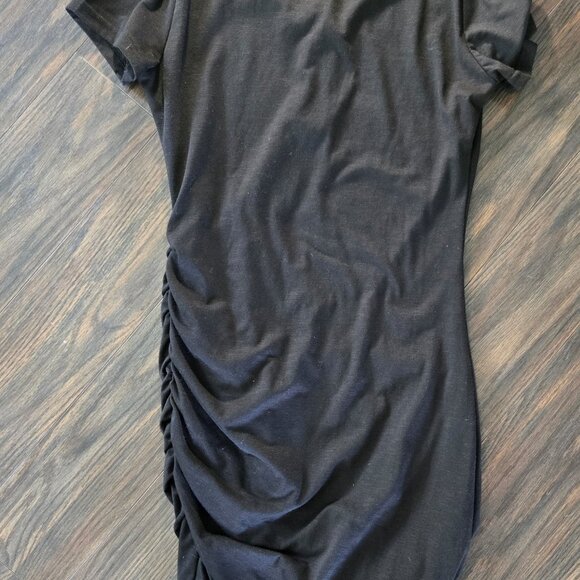 BTFBM Classic Black Poly/Cotton Black Dress w/ Side Rouching NWOT/SIZE S - Picture 2 of 5